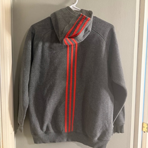 Adidas Gray Hoodie with Red Logo - Picture 3 of 10